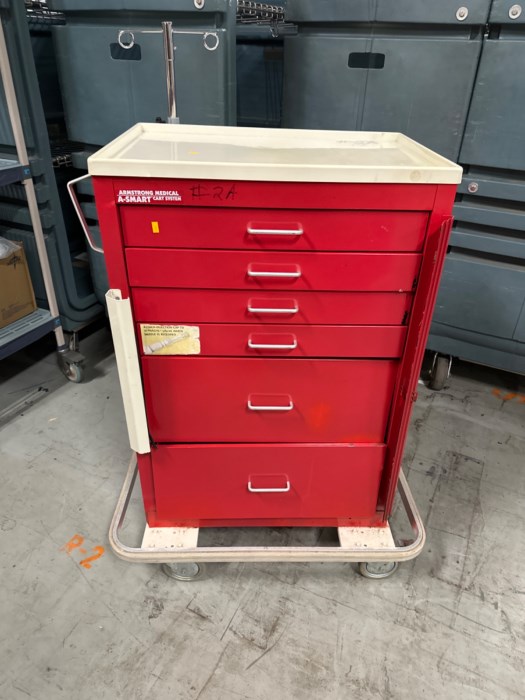 Armstrong Medical 6 Drawer Locking ASmart Cart System Crash Supply Carts for sale