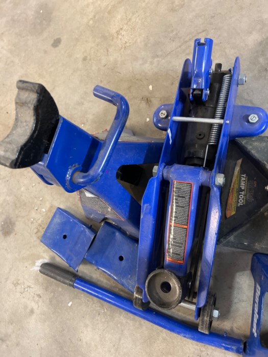 Assortment of Automotive Jacks, Stands & Asphalt Tamp Tool for sale