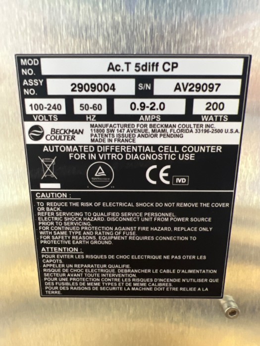 Beckman Coulter Automated Differential Cell Counter for sale