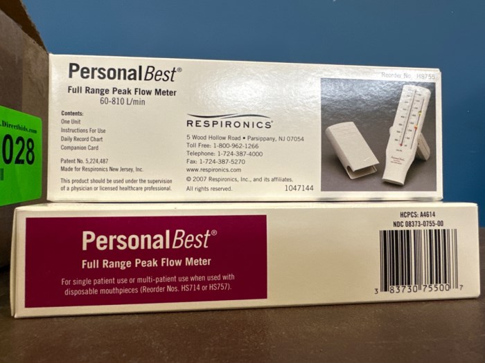 Box of Personal Best Full Range Peak Flow Meter Respironics for sale
