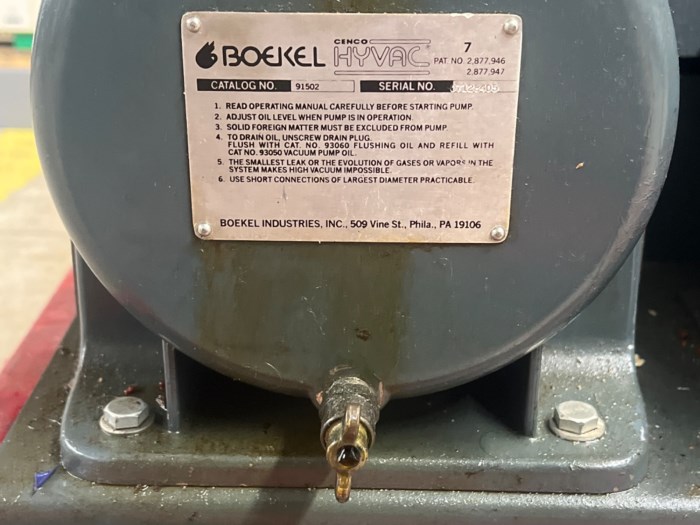 Noelle Cenco Hyvac Pump w/ GE AC Motor for sale