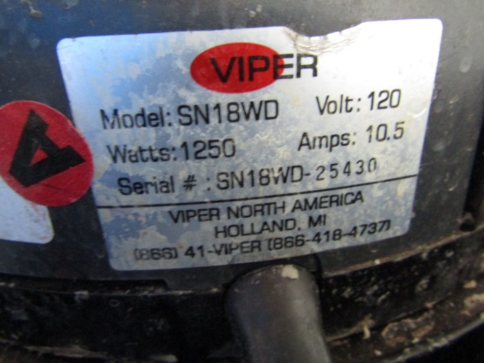 Viper Shovelnose SN18WD Wet/Dry Vacuum for sale