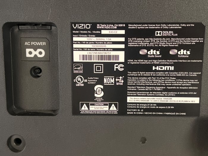 Vizio E43C2 LED Smart TV for sale