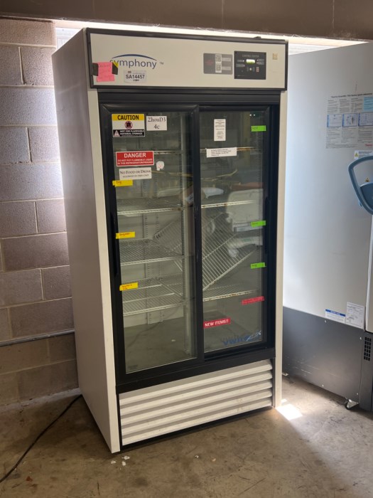 VWR Model SCLP33 Sliding Glass Door Upright Refrigerator for sale